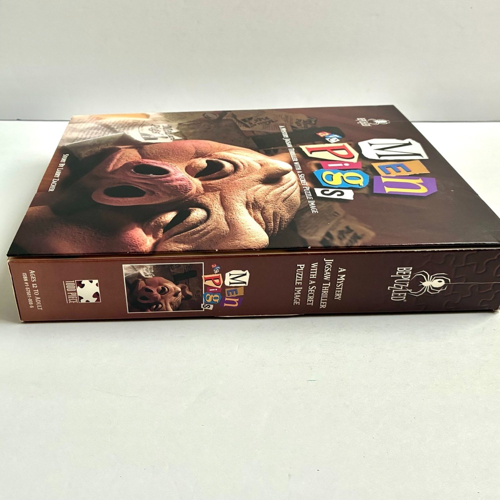 Bepuzzled Mystery Jigsaw Thriller Men Are Pigs Puzzle Game 1000 Pieces 1995 New - Picture 8 of 8
